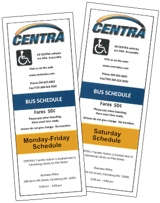 CENTRA Weekend Bus Schedule - bus service in Wester Virginia